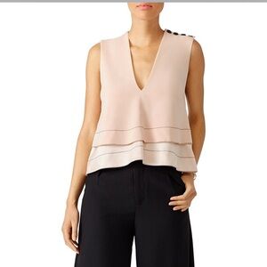 Derek Lam 10 Crosby Pink/nude  Crepe Tiered Top